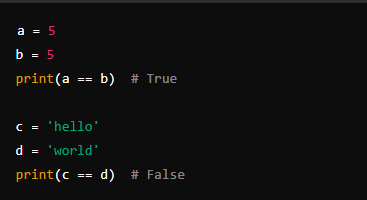 Python comparison operators